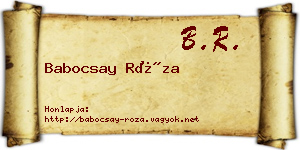 Babocsay Róza névjegykártya